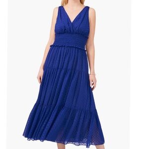 NWT Halogen Clip Dot Tie Shoulder
Tiered Midi Dress